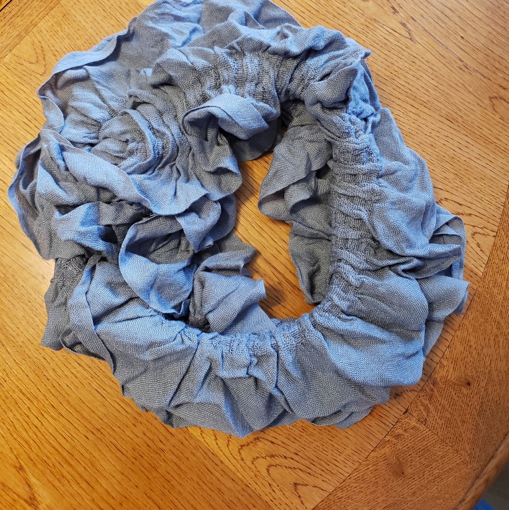 Gray ruffle infinity Scarf